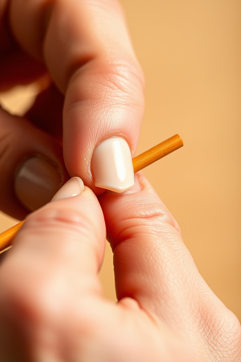 Detail of a step by step manicure focusing on cuticle care