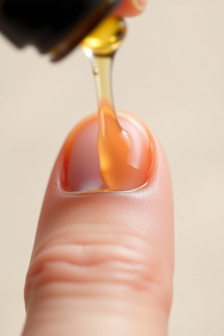 Applying oil as a weak brittle nails fix