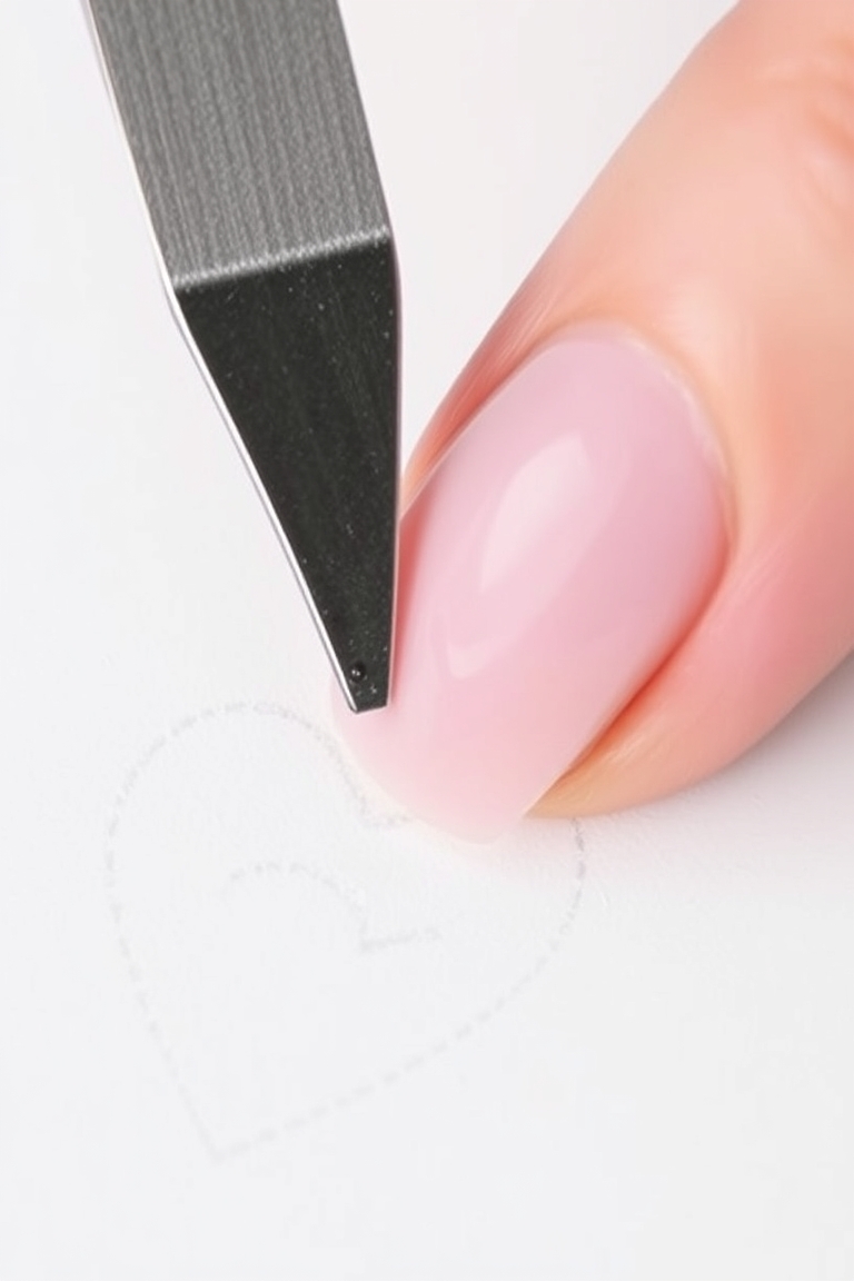 Easy valentine nails with a heart stencil