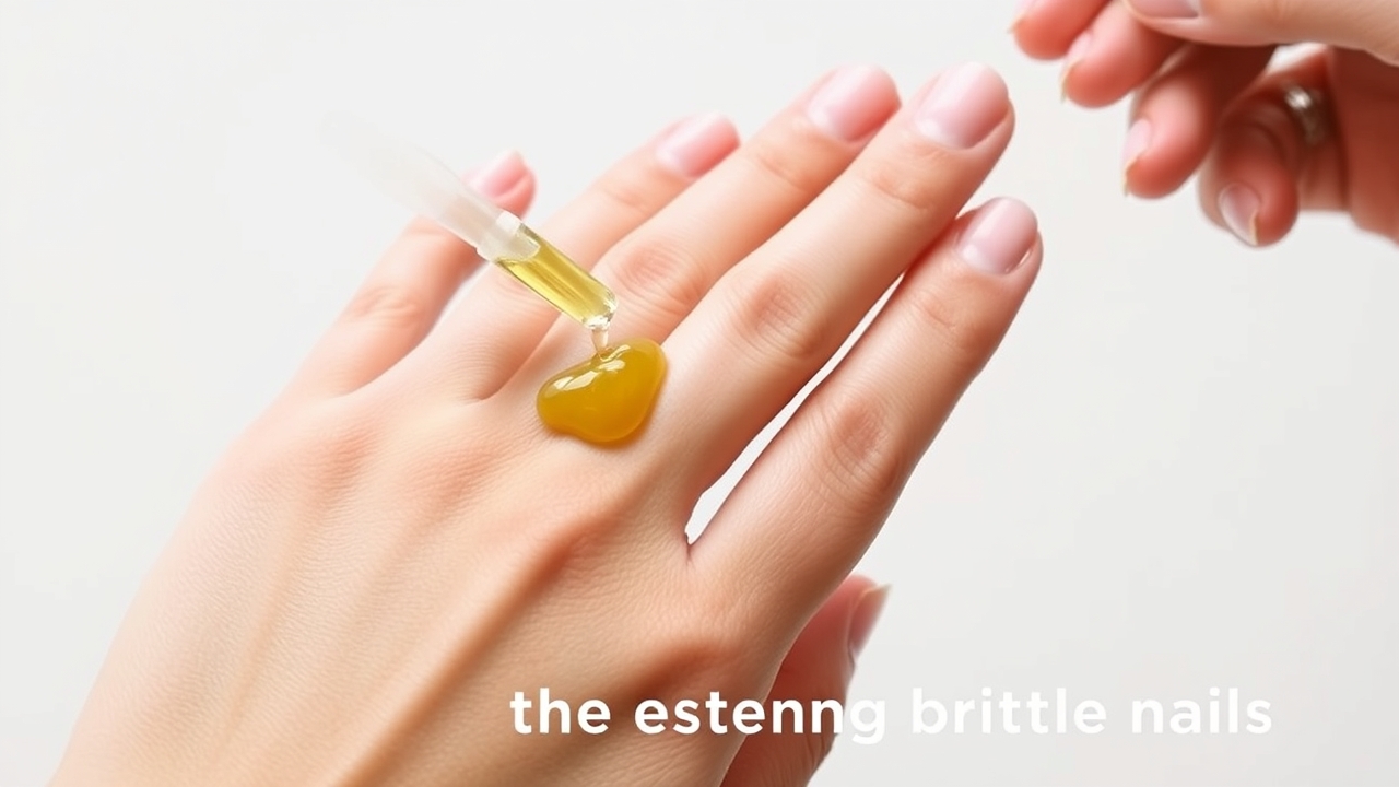 DIY step to prevent nail breakage with natural oil application.