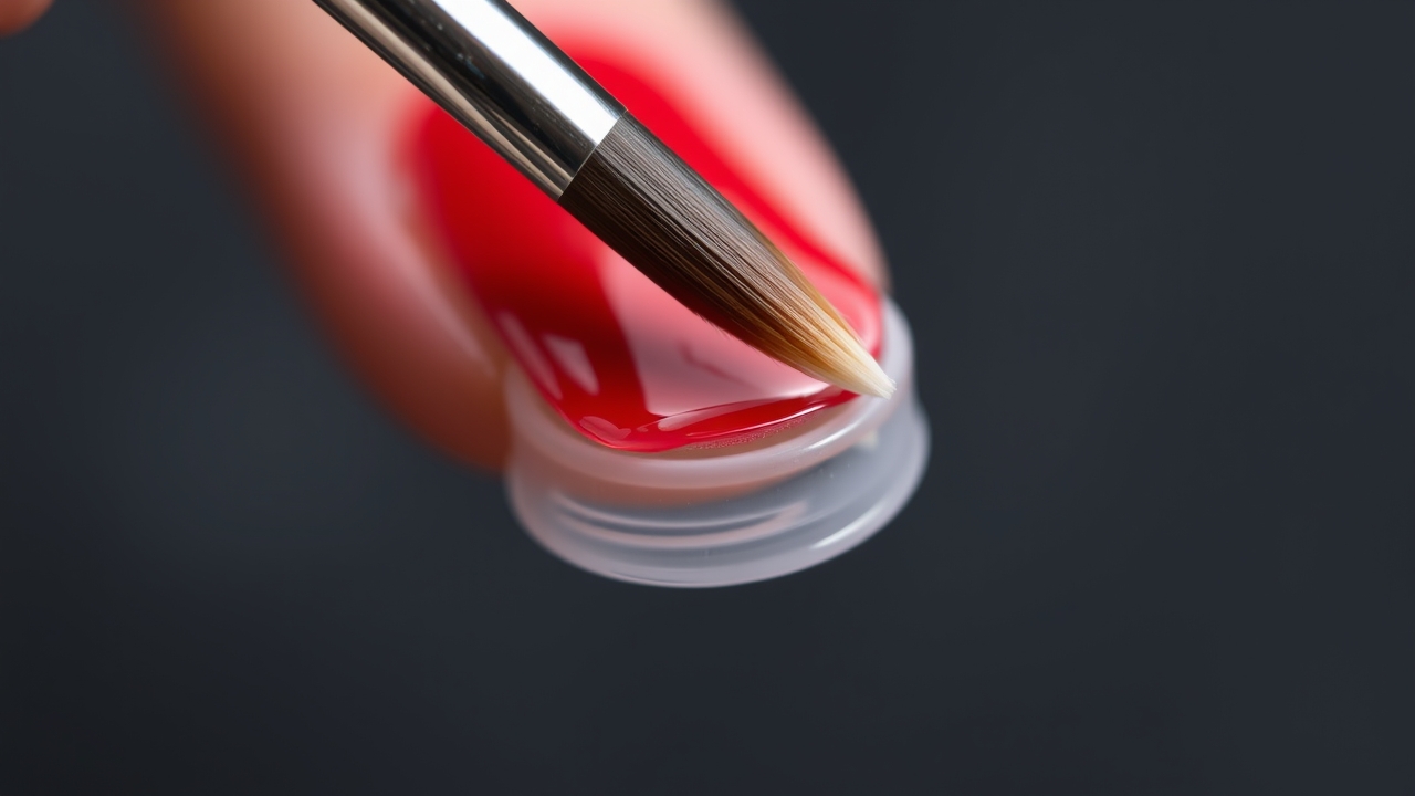 Using a precision brush for polish correction around the cuticle