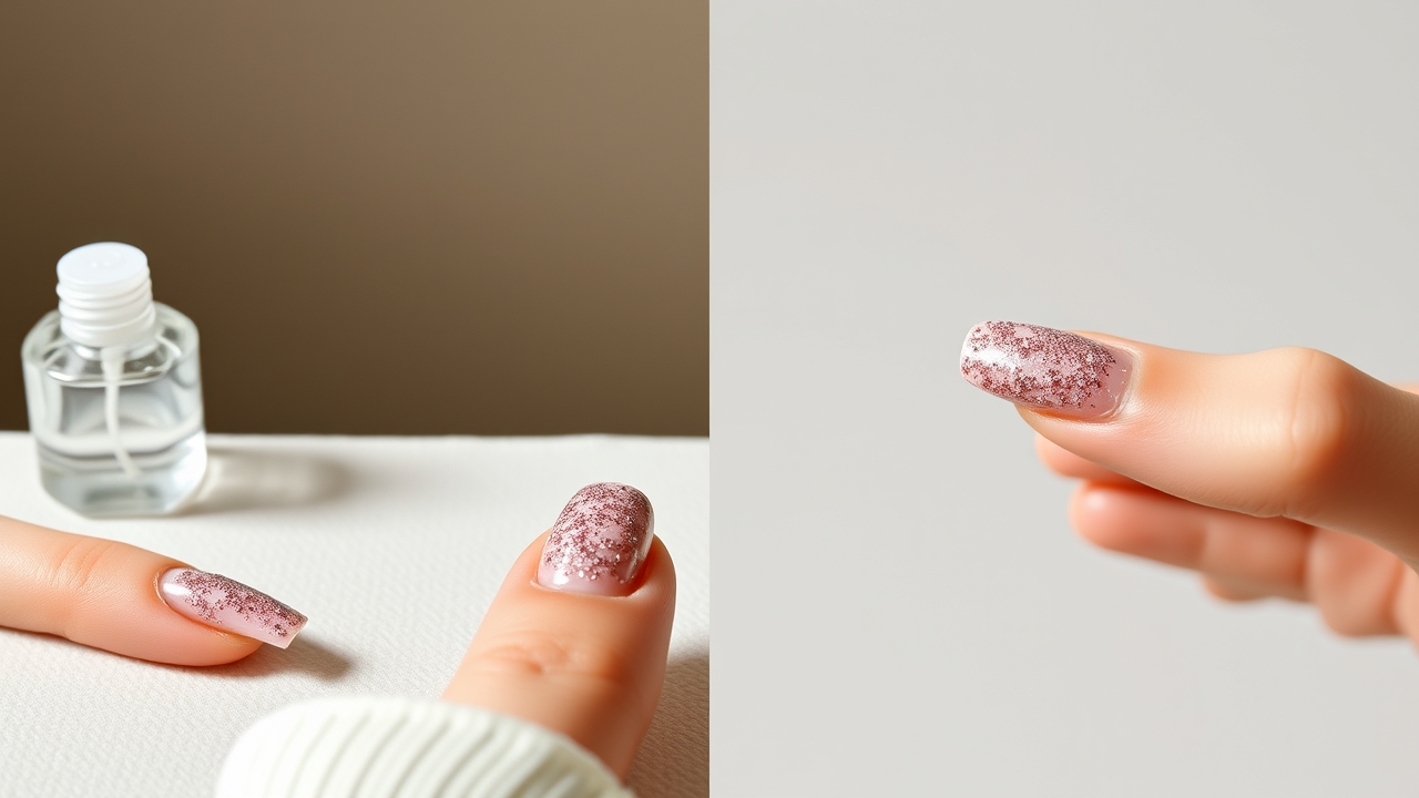 step by step manicure routine in progress